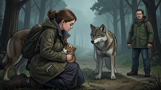 Mother at the Den from "Never Cry Wolf". Mother at the Den Care Under Pressure Angeline nurses and tends four active pups while the adults share duties around the den.