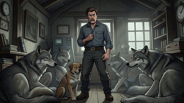 The Den’s Final Test from "Never Cry Wolf". The Den’s Final Test Fear in Close Quarters Finding Angeline and a pup inside the den, Mowat is gripped by terror despite his familiarity with the family.