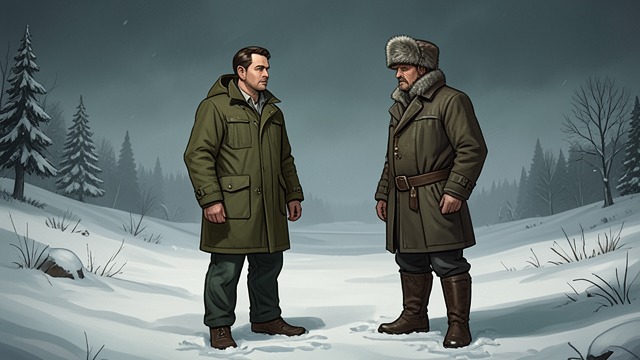 A Reserved Stranger from "Never Cry Wolf". A Reserved Stranger A Difficult Introduction Mike returns with his cousin Ootek, who keeps his distance from Mowat.