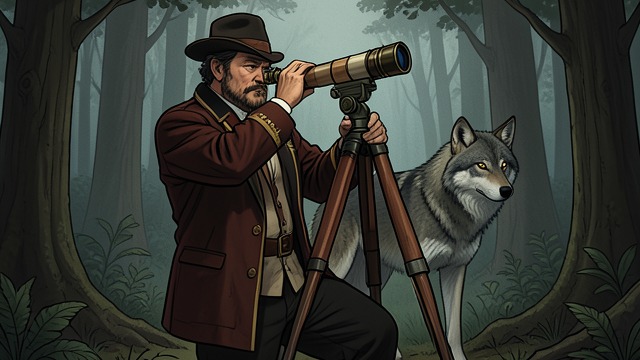 Watching from a Distance from "Never Cry Wolf". Watching from a Distance A Technical Observer Mowat sets up a telescope and expects to study the wolves from concealment.