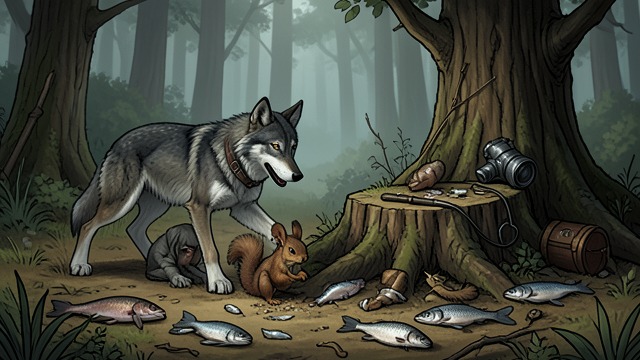 Many Sources of Food from "Never Cry Wolf". Many Sources of Food Local Knowledge Ootek describes wolves taking Ground squirrels, fish, and other available prey.