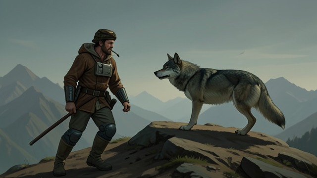 The First Face-to-Face from "Never Cry Wolf". The First Face-to-Face An Accidental Meeting Mowat mistakes a wolf’s calls for a lost dog and approaches without understanding the risk.