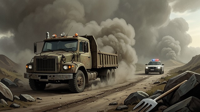 A Second Pursuit from "Cry Macho". A Second Pursuit A patrol car follows During a dust storm, Mike sees a patrol car behind the damaged truck.