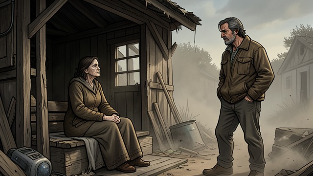 The Abandoned Stand from "Cry Macho". The Abandoned Stand A search continues Mike eventually finds Cissy living in a derelict roadside stand, physically unwell and isolated.