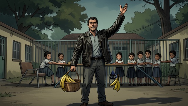 The Schoolyard Witness from "Cry Macho". The Schoolyard Witness An unwanted comparison Rafo watches uniformed schoolchildren and struggles with the life he cannot imagine joining.