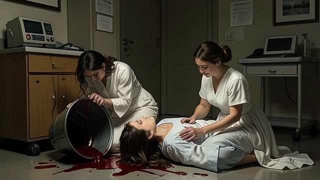The First Witness from "Retribution". The First Witness Finding Chloe After discovering the apparent blood on the floor, Marie falls from the garbage can and screams for help.