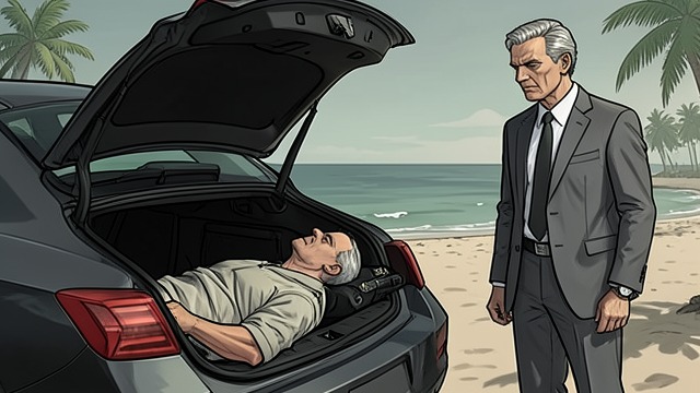 A Trunk on the Causeway from "Retribution". A Trunk on the Causeway A dramatic discovery Miami Beach officer Victor Chavez stops William Rupert Bantling’s Jaguar and discovers Anna Prado’s mutilated body…