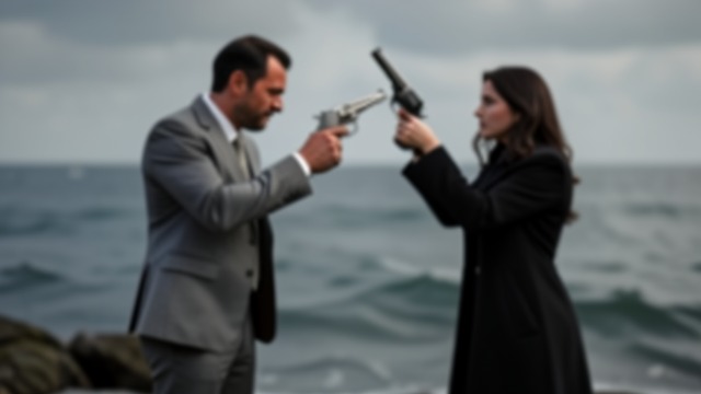 The Lighthouse Disarmament from "Motherless Brooklyn". The Lighthouse Disarmament A choice not to shoot Lionel and Julia Minna point guns at each other during a confrontation shaped by fear and mistaken suspicion.