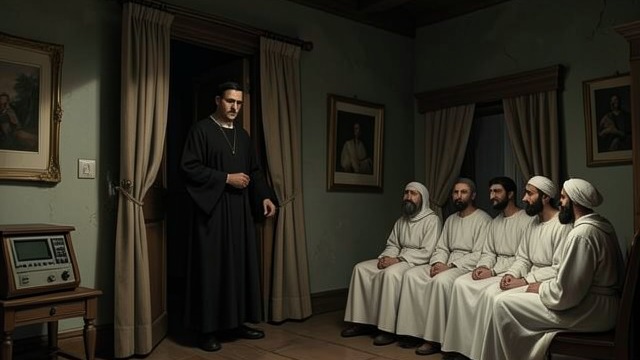Doormen in Robes from "Motherless Brooklyn". Doormen in Robes Two roles in one room Lionel recognizes some of the men who tried to intimidate him among the Zendo’s seated practitioners.