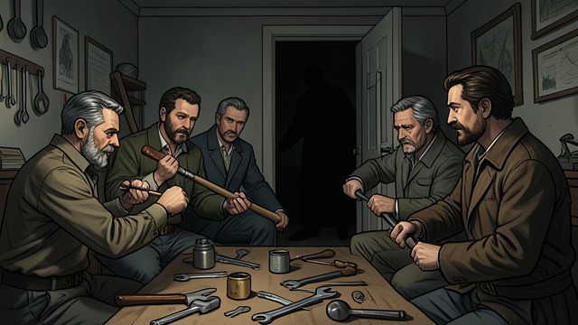 A Late-Night Summons from "Motherless Brooklyn". A Late-Night Summons A new tool requested Frank Minna interrupts a poker game and asks the men for something they can swing, such as a crowbar.