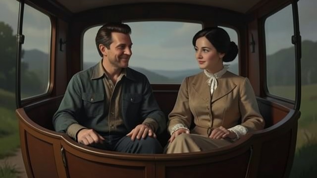 Companions in the Carriage from "The Moon and the Sun". Intimacy in Plain Sight Familiar banter Monsieur and Lorraine share easy jokes and physical closeness in the carriage.