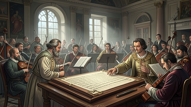 The King’s Commission from "The Moon and the Sun". An Official Assignment Royal favor Louis XIV commissions a cantata about the sea-monster hunt, partly in memory of Marie-Josèphe’s parents.