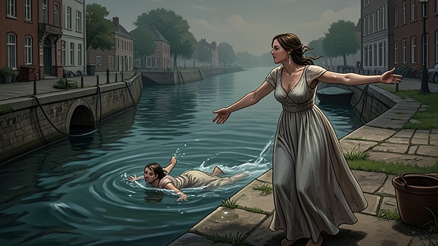 The Escape Attempt from "The Moon and the Sun". A Brief Opening Flight Sherzad is moved to the Grand Canal and tries to find an outlet to the sea. She discovers that the waterway is not a river to freedom.