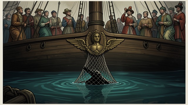 The Figurehead Betrayal from "The Moon and the Sun". Freedom Withheld Deceptive release Louis XIV appears to let Sherzad hear the sea, but sailors bind her in a net beneath the flagship’s figurehead.