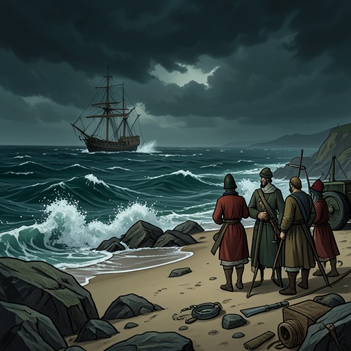 The Assault on the Sea People from "The Moon and the Sun". This thread follows the historical violence behind the sea people’s fear and the beginnings of their defensive war against land-dwellers.