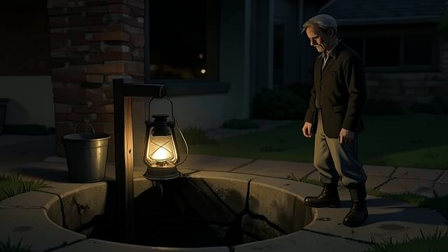 The Sons Disappear from "The Colour Out of Space". Loss at the Well Merwin Is Lost Merwin goes to draw water and vanishes, leaving behind a damaged lantern and pail.