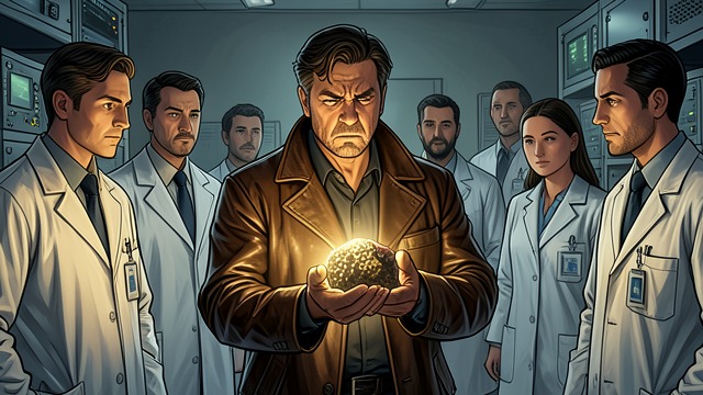 The Meteorite Arrives from "The Colour Out of Space". A New Force Enters Human Investigation Scientists test the meteorite but cannot classify its unusual material or explain its vanishing.