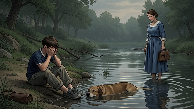 The River Choice from "The Knife of Never Letting Go". The River Choice A choice imposed Aaron holds Manchee while Todd and Viola drift into the current.