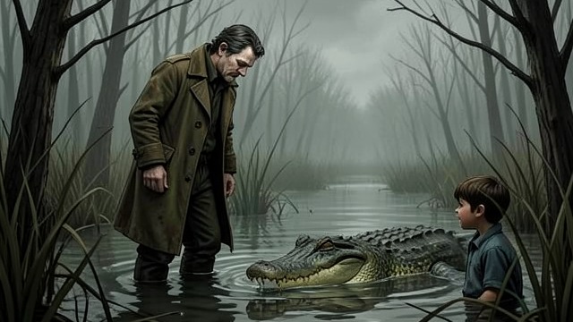 The Hunt in the Marsh from "The Knife of Never Letting Go". The Hunt in the Marsh A pursuit revealed Aaron appears after Todd survives the Crocodiles and says the boy must return.