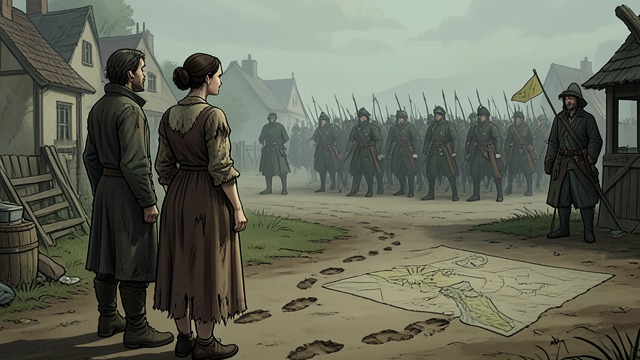 A Warning Delayed from "The Knife of Never Letting Go". A Warning Delayed The message reaches too late Todd and Viola arrive at Farbranch, but the town does not fully prepare before the army attacks.