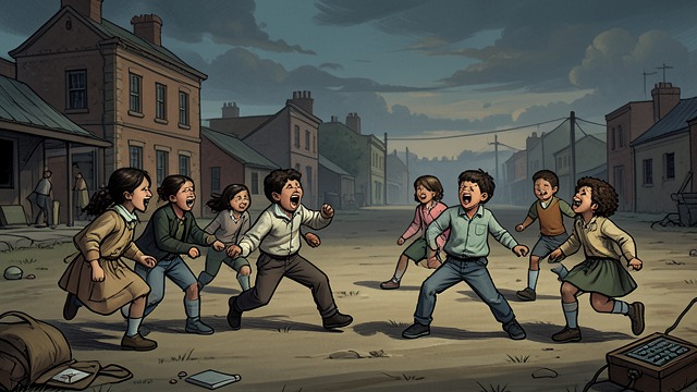 A Boy Sees Other Children from "The Knife of Never Letting Go". A Boy Sees Other Children A life previously unseen Todd sees young children playing safely for the first time.