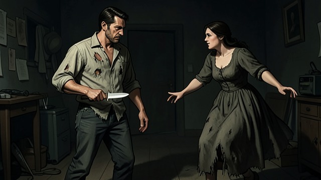 The Final Confrontation from "The Knife of Never Letting Go". The Final Confrontation A personal demand Aaron demands that Todd murder him and claims this will make the boy a man.
