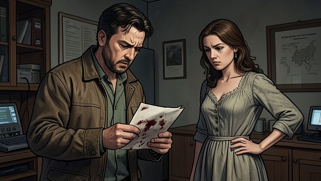An Unread Instruction from "The Knife of Never Letting Go". An Unread Instruction A warning concealed Ben’s map contains an instruction to warn the people ahead, but Todd cannot read it clearly.