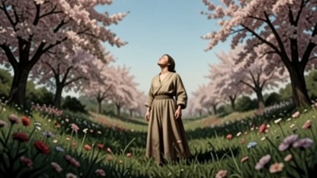 人间乐园,《少年维特的烦恼》中的场景。春季与新生 丰饶的景致 维特将繁花盛开的树木、灌木和山丘描绘成抚慰心灵的良药。这座花园仿佛是为这样的人而造,他的内心对周遭世界有着强烈的感应。 自然与自我 这片景致似乎印证了他的感受:情感能够将人的灵魂与更广阔的秩序相连。此时,自然映照的是生命力,而非威胁。