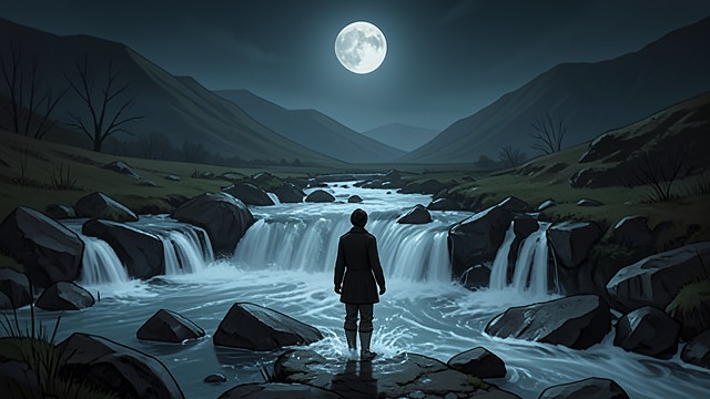 自然作为情感之镜,《少年维特的烦恼》中的场景。深渊作为逃离之所 水与黑暗 维特望着河水暴涨,在月光下漫过山谷。眼前景象既令人恐惧,又让人强烈地渴望死亡的可能。 自然最终的暧昧 洪水并未决定他的命运;维特将它化作解脱的意象,随后却又犹豫起来。自然依然既宏大又冷漠,而他内心的痛苦决定了自然在他眼中意味着什么。