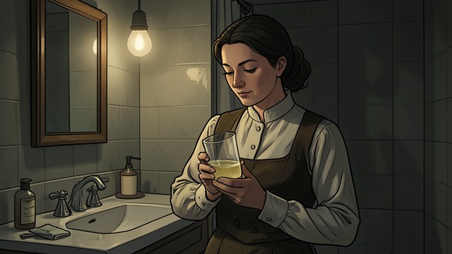 The Amber Warning from "Animals". The Amber Warning Laura examines her urine and recalls the rule that pale urine means good hydration while amber means trouble.