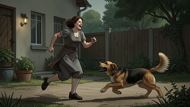 The Dog's Pursuit from "Animals". The Dog's Pursuit Tyler says the dealer's dog followed her as she ran away with the jar.
