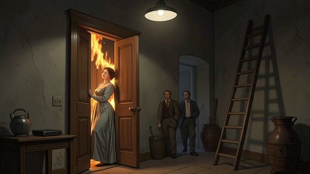 A Sister in the Fire from "Queen of Hearts". A Sister in the Fire A cry from the window Stella is trapped behind a locked door as flames reach the upper house.