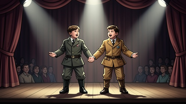 A Childhood Partnership from "Queen of Hearts". A Childhood Partnership Two performers together Stella and Bella once performed as the Oldham Sisters, sharing stage work and mutual dependence.