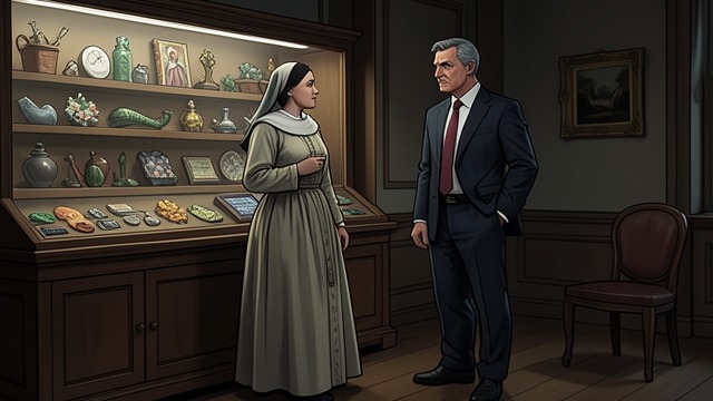 A Convent’s Need from "Queen of Hearts". A Convent’s Need A sale under pressure Juan later explains that the convent needed repairs and sold its objects to Cy.