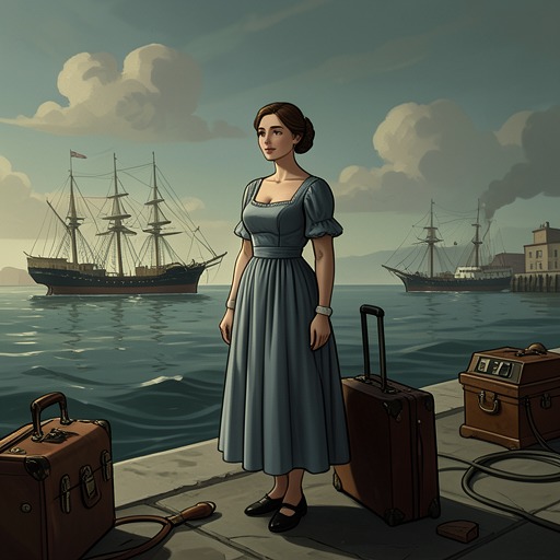 Georgiana’s American Passage from "Queen of Hearts". This flow traces how Lady Georgiana Rannoch’s escape from boredom becomes a transatlantic journey through danger, celebrity, and renewed independence.