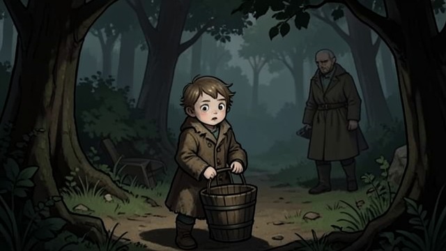The Child in the Forest from "Les Misérables". The Child in the Forest Labor imposed on a child Cosette is sent into the winter woods to fetch water, carrying a bucket far too heavy for her.