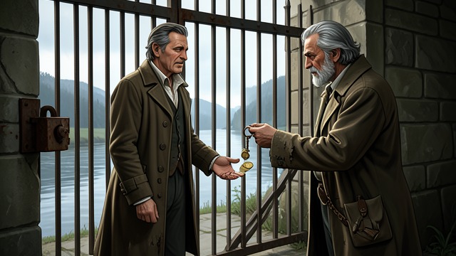 The Locked Gate from "Les Misérables". The Locked Gate A failed escape Jean Valjean reaches an outlet near the river and discovers that its heavy gate is locked.