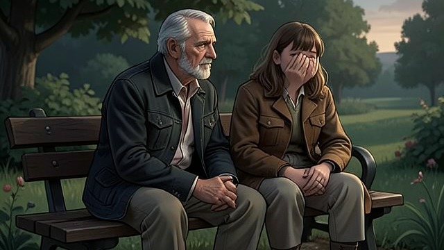The Couple on the Bench from "Les Misérables". The Couple on the Bench A repeated sight Marius repeatedly sees an older man and a young girl sitting together at the Luxembourg Gardens.