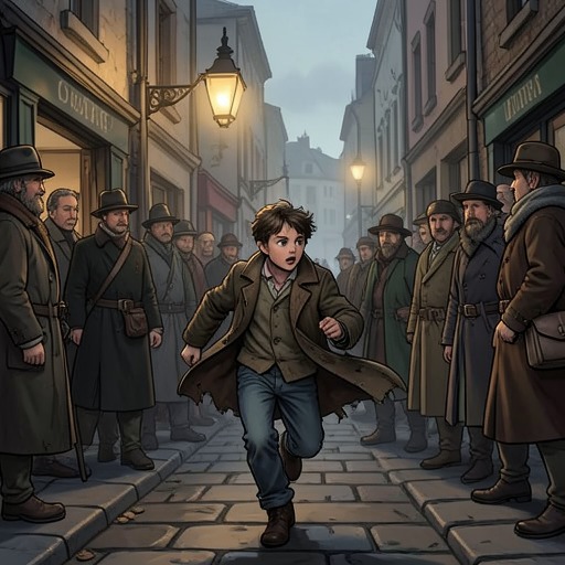 Little Gavroche’s Brief Freedom from "Les Misérables". This thread follows Little Gavroche’s life as an abandoned child whose humor and courage persist into his fatal work at the barricade.