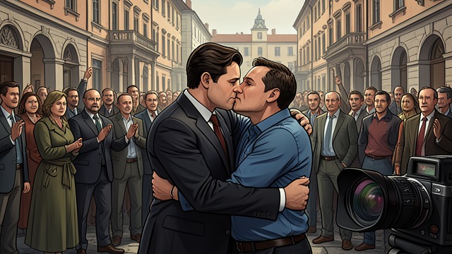 A Kiss After the Cup from "Heated Rivalry". A Public Boundary Broken The Cameras Catch It After his team wins the Stanley Cup, Scott Hunter kisses his male partner in front of the cameras.
