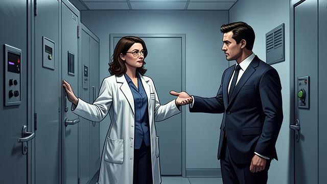 A Suspicious Invitation from "Lessons in Chemistry". A Suspicious Invitation An Offer with History Behind It Avery Parker meets Elizabeth in Calvin’s former laboratory and offers her a scientific position.