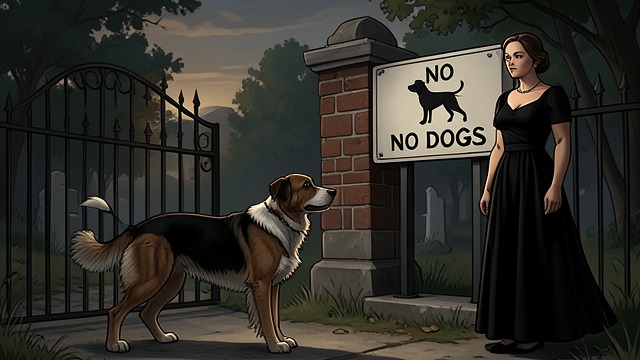 A Dog Against the Rules from "Lessons in Chemistry". A Dog Against the Rules Banned from the Grounds Six-Thirty enters the cemetery despite signs banning dogs and a city leash law.