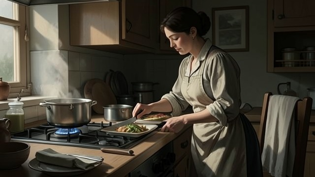 Work Hidden in the Home from "Lessons in Chemistry". Work Hidden in the Home Making Supper Visible Elizabeth speaks about the effort and sacrifice involved in preparing food and caring for a household.