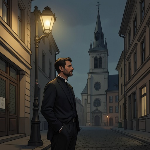Reverend Wakely’s Search from "Lessons in Chemistry". This thread follows Reverend Wakely from an uneasy relationship with faith and science to a renewed connection with Calvin’s history and Elizabeth’s grief.
