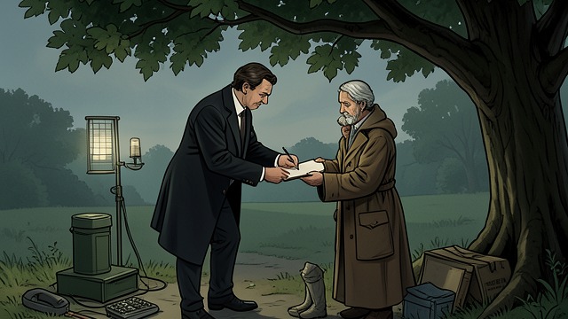 A Safe Arrival in America from "The Surgeon of Crowthorne". Reunion and Continued Care The Handover At Tilbury, Alfred received William from the Broadmoor attendant and signed a document accepting him into his care.