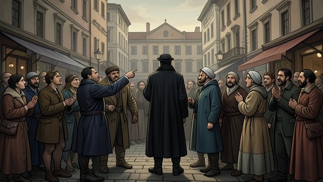 The City Repeats Accusation from "Amadeus". The City Repeats Accusation Rumor gains a voice In the opening scene, the citizens repeat Salieri’s name and call him a murderer.