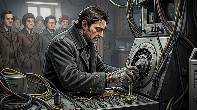 Tender of the Machine from "Aniara". Tender of the Machine Technical responsibility The Mimarobe maintains Mima and uses its systems to present images from distant worlds.