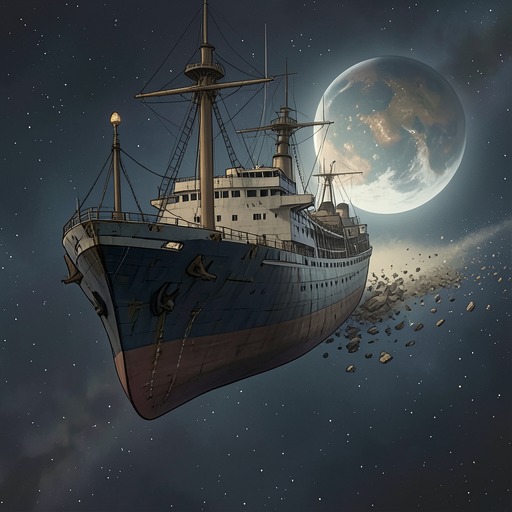 Aniara’s Irreversible Drift from "Aniara". This flow traces the ship’s routine evacuation launch into an unalterable voyage away from Earth and eventual extinction.
