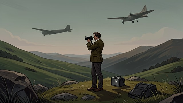 A Boy at Biggin Hill from "H is for Hawk". Recording the Unknown Plane-Spotting Helen’s father waits at Biggin Hill with a Box Brownie camera and notebook, recording aircraft and their registration…