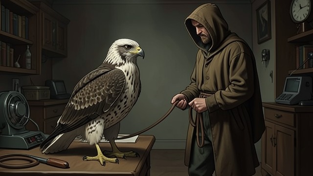The First Restraint from "H is for Hawk". Holding a Wild Bird Necessary Equipment Jesses, a leash, and a hood make it possible to handle Mabel safely, but they also restrict her movement and sight.